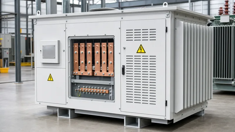 15 kva transformer ventilated dry-type enclosure with copper terminals on an industrial floor