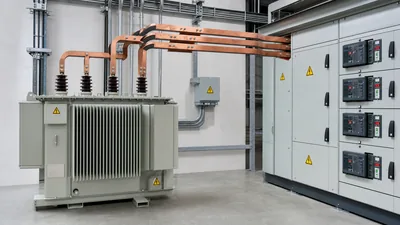 Internal installation of a 208v 3 phase step-down distribution transformer and low-voltage switchgear