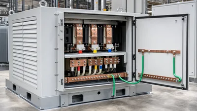 Internal view of three-phase 480 to 208 transformer wiring diagram terminal connections showing H and X lugs