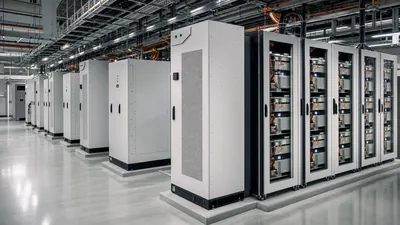 Industrial ac battery backup system installed in electrical switchgear room