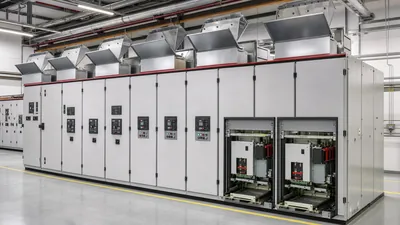 Arc-resistant metal-clad switchgear lineup designed for active and passive arc flash mitigation.