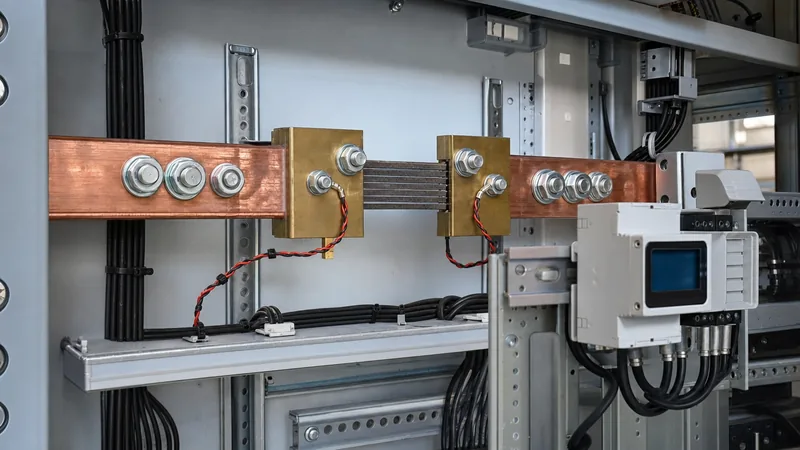 Industrial battery shunt monitor installed on negative DC busbar for energy storage system