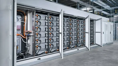 Industrial big battery pack rack assembly with liquid cooling manifolds in an energy storage facility
