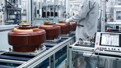 Testing bay inside a manufacturing plant for industrial current transformer manufacturers