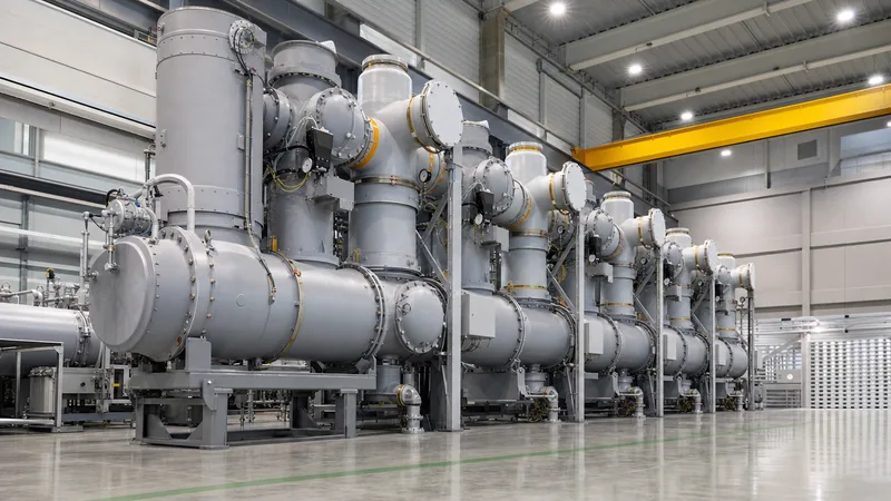 High-voltage gas insulated switchgear installed inside an industrial substation control building