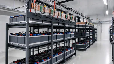 Industrial battery bank installation illustrating how long does a lead acid battery last in standby service