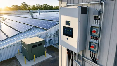 How on grid solar system works showing solar inverter and grid connection equipment