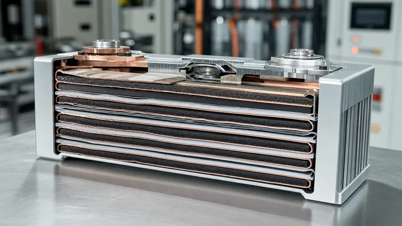 Detailed technical cutaway showing the inside of the battery including electrodes, separator, and internal safety vent