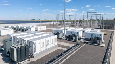 Utility-scale long duration energy storage containers and step-up substation installation
