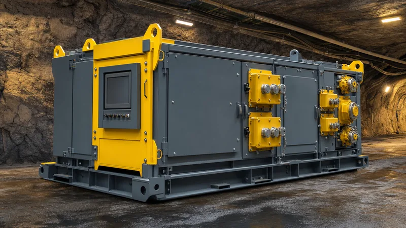 Heavy-duty skid-mounted underground mining substation installed in a mine drift