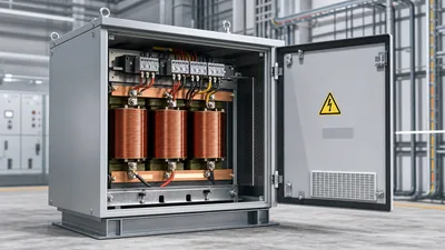 Industrial step down voltage converter with copper windings and heavy-duty terminal blocks