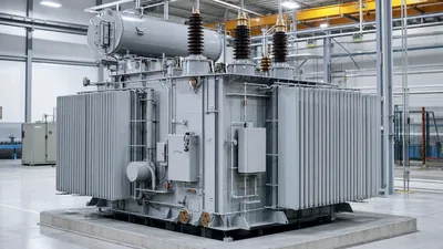 Factory-new electrical power transformer for sale undergoing industrial factory acceptance testing