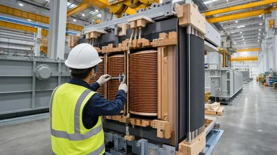 Industrial transformers creator manufacturing an active core and winding assembly inside an electrical OEM plant