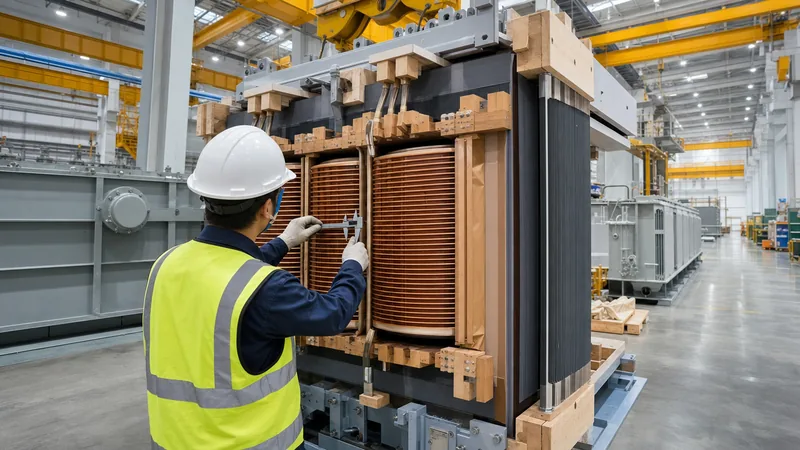 Industrial transformers creator manufacturing an active core and winding assembly inside an electrical OEM plant