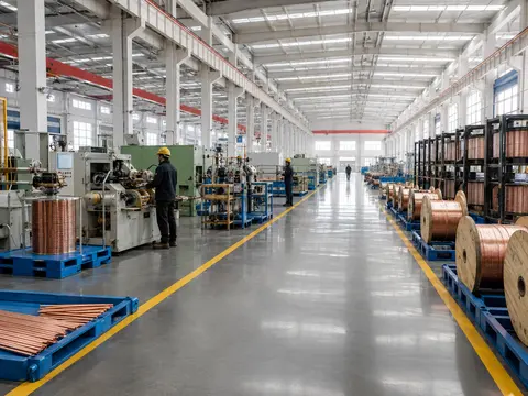 CNC copper winding machine and reels of oxygen-free copper conductor in the MARS winding shop
