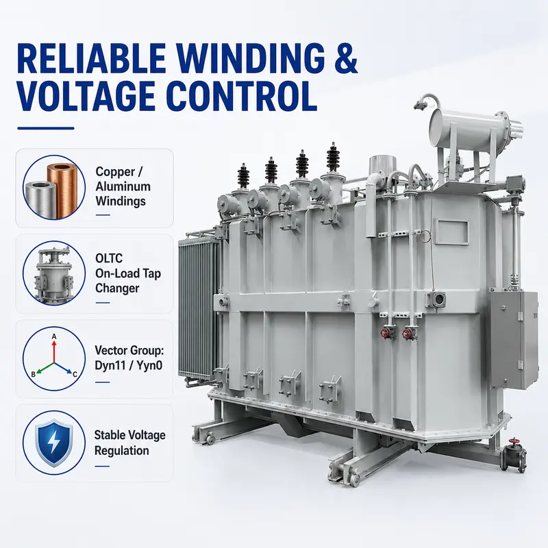 110–115 kV Three-Phase Oil-Immersed Power Transformer 20–50 MVA with OLTC — typical application
