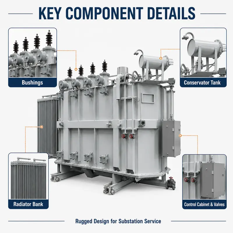 110–115 kV Three-Phase Oil-Immersed Power Transformer 20–50 MVA with OLTC — customisation options