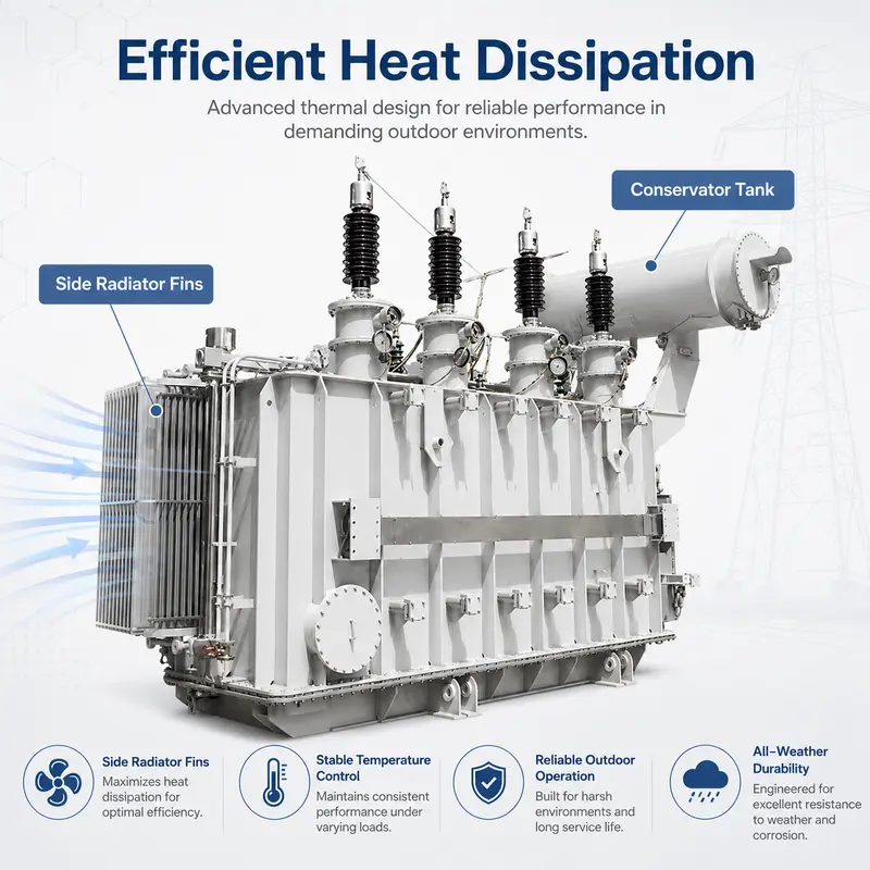 110 kV Three-Phase Oil-Immersed Power Transformer 1 / 5 / 16 MVA — safety and protection features