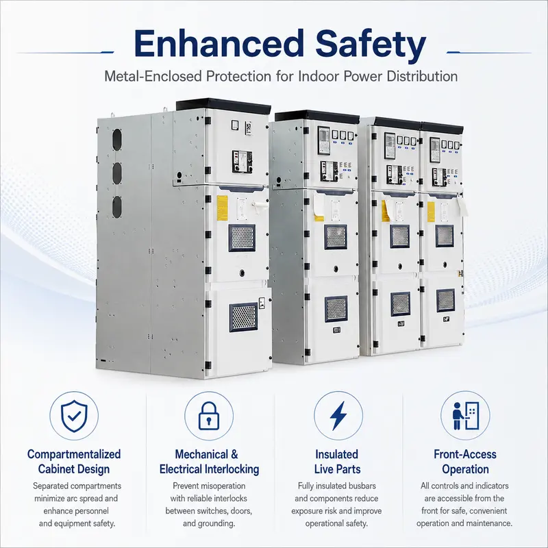 12–35kV AC Indoor Stainless Steel HV Switchgear, 4000A, IP65 (Energy Saving) — construction and materials detail