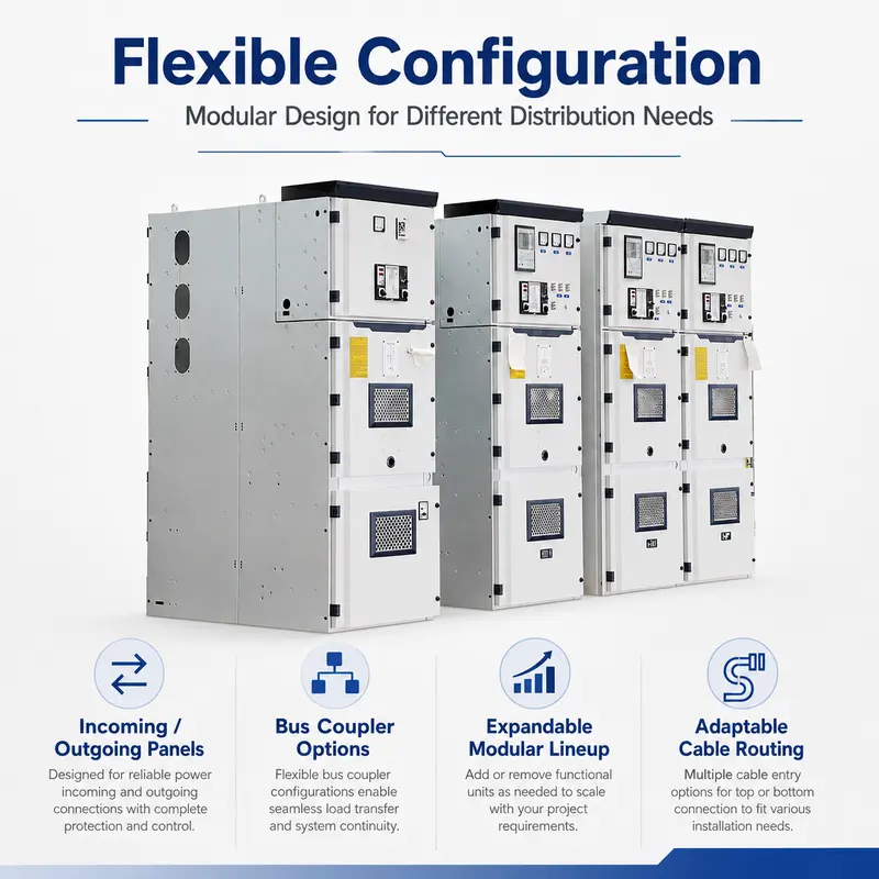 12–35kV AC Indoor Stainless Steel HV Switchgear, 4000A, IP65 (Energy Saving) — safety and protection features