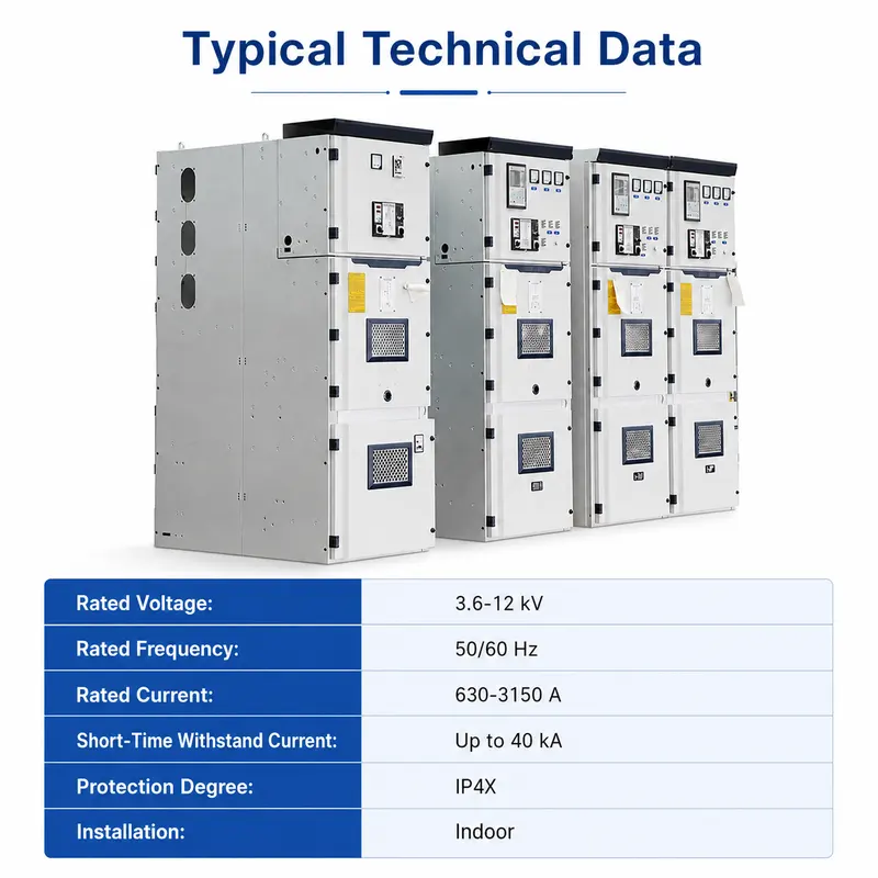12–35kV AC Indoor Stainless Steel HV Switchgear, 4000A, IP65 (Energy Saving) — internal structure