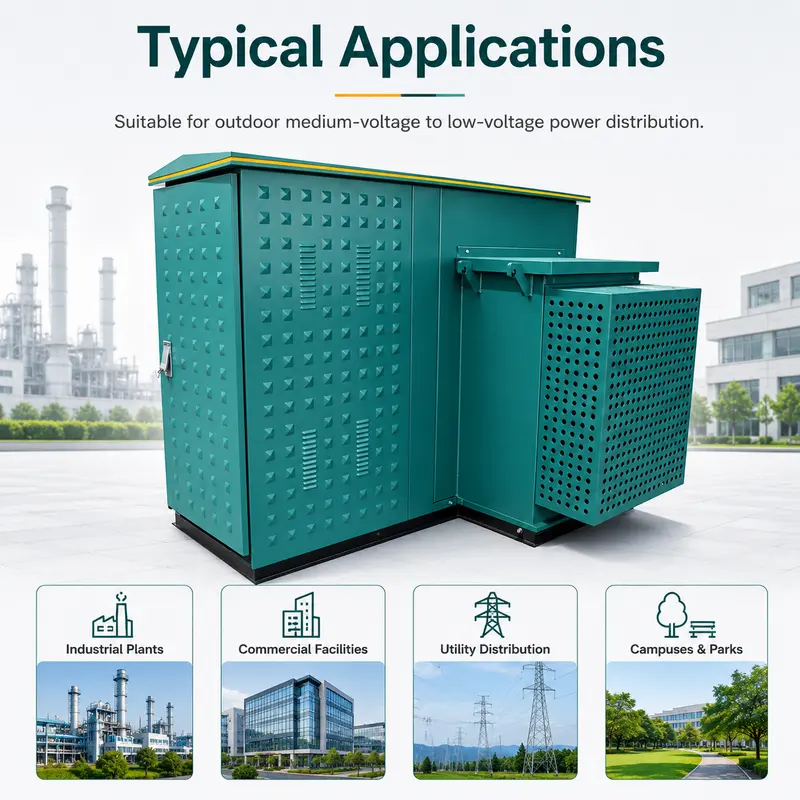 13.8 kV / 480 V American-style Oil-Immersed Pad-Mounted Transformer — typical application