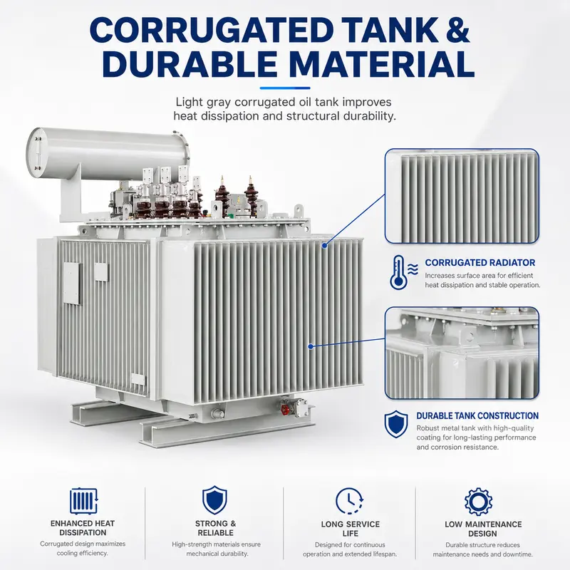 1500–2500kVA 6kV–35kV Variable Three-Phase Oil-Immersed Power Transformer — construction and materials detail
