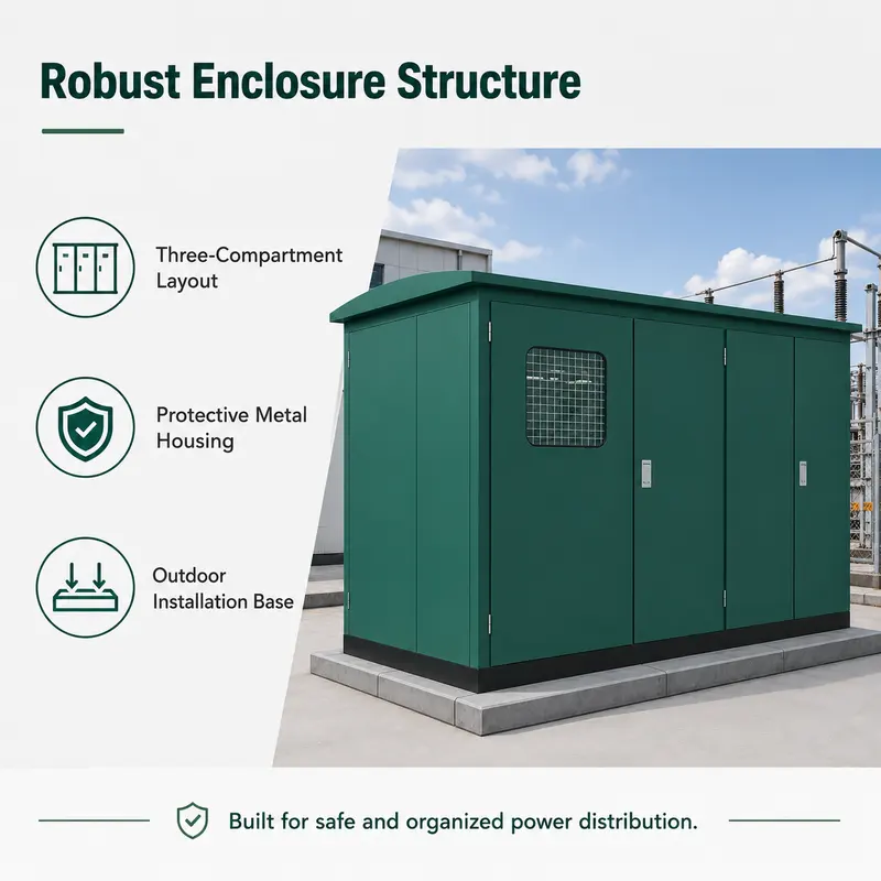 1500 kVA 33 kV Compact European Box-type Substation — construction and materials detail