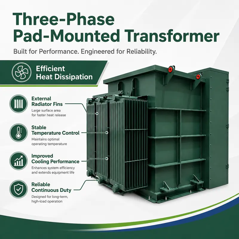 1500kVA Three-Phase Pad-Mounted Transformer (13.8kV to 400/230V, Loop Feed) — specification and nameplate detail