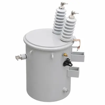 167 kVA Low-Loss Toroidal Single-Phase Pole-Mounted Distribution Transformer — product photo on white background