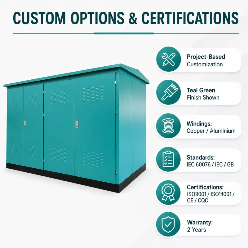 200 kVA 15/0.4 kV Compact Box-type Substation — customisation options