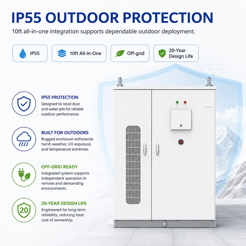 210kWh Integrated Liquid-Cooled Energy Storage System — Lithium-Ion Battery Cabinet — safety and protection features