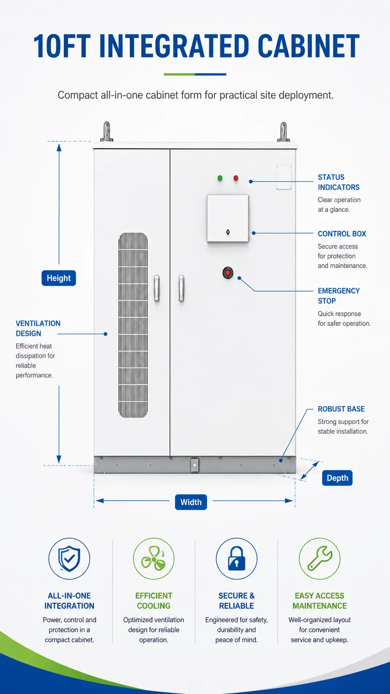 210kWh Integrated Liquid-Cooled Energy Storage System — Lithium-Ion Battery Cabinet — dimensions and layout