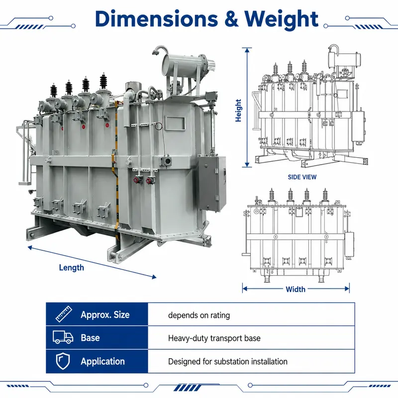 32 / 40 / 50 MVA Oil-Immersed Power Transformer 110–115 kV to 10.5 kV — workmanship detail
