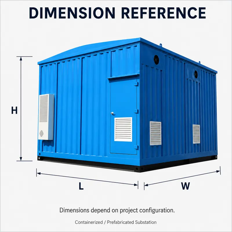 33 kV Containerized Substation with IEC Switchgear — dimensions and layout