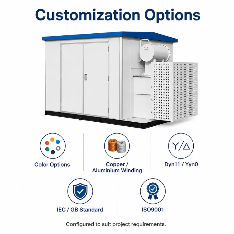 35/10 kV New-Energy Prefabricated European Box Substation — customisation options