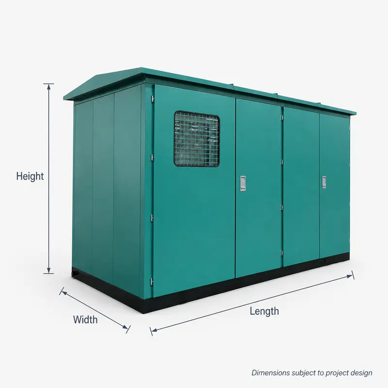 4000 / 5000 kVA 25–35 kV Oil-type Compact Box Substation — dimensions and layout