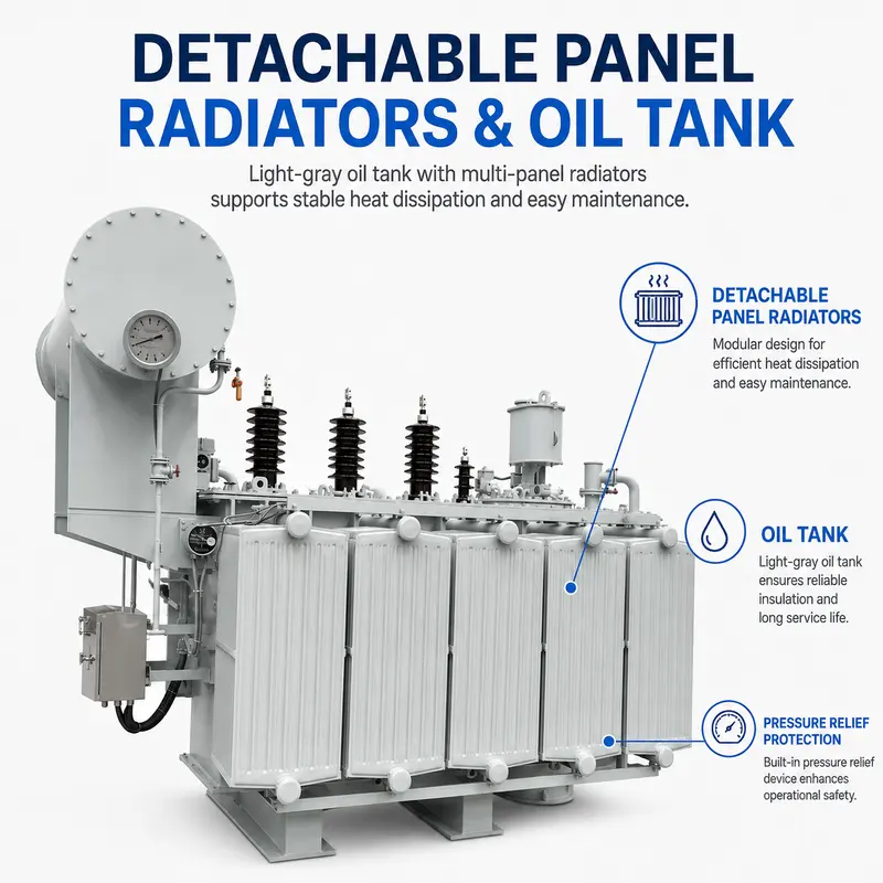 4000kVA 35/10.5kV Three-Phase Oil-Immersed Power Transformer — construction and materials detail