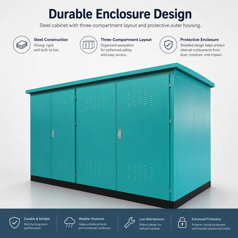 630 kVA 33 kV Compact Power Distribution Substation — construction and materials detail