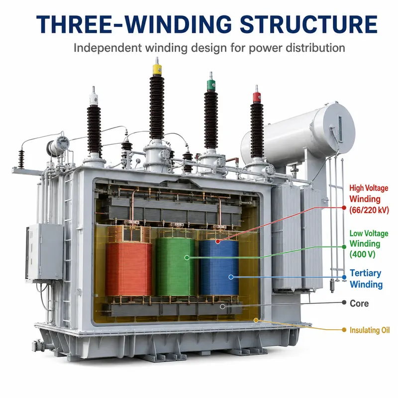 66 / 220 kV Three-Winding Oil-Immersed Substation Power Transformer — workmanship detail