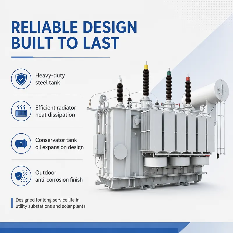 66 kV Oil-Immersed Pure-Copper Solar PV Power Transformer (40 MVA) — construction and materials detail