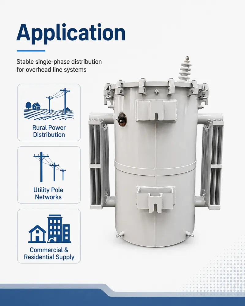 75 kVA & 100 kVA Single-Phase Oil-Filled Pole-Mounted Transformer — workmanship detail