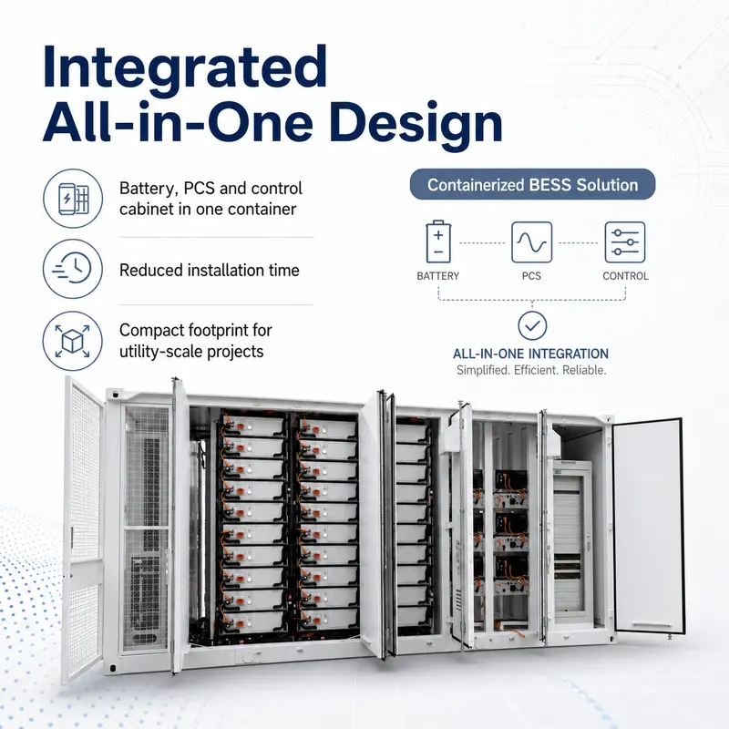 All-in-One Containerized BESS for Solar Farms (1000kWh–5MWh, Liquid-Cooled, IP67) — construction and materials detail