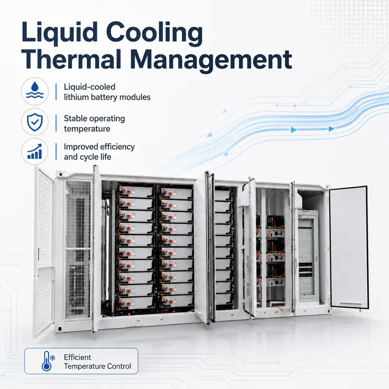 All-in-One Containerized BESS for Solar Farms (1000kWh–5MWh, Liquid-Cooled, IP67) — specification and nameplate detail