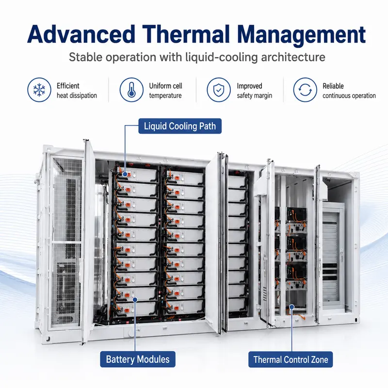 BESS LiFePO4 Solar Battery Storage, 1000kWh–5MWh / 1MW (10ft/20ft Container, IP67) — specification and nameplate detail
