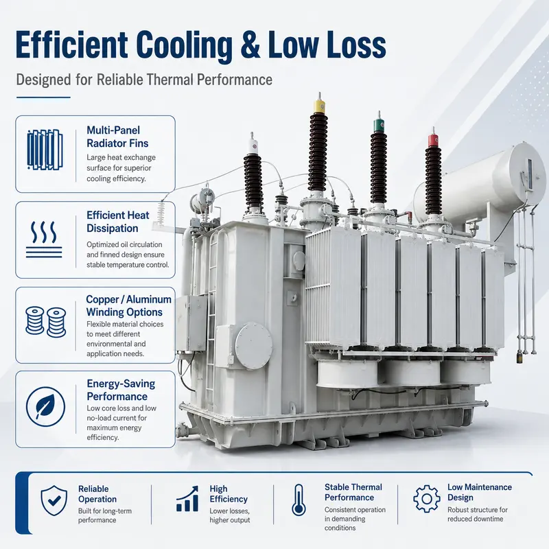Customized 2500 kVA Three-Phase Oil-Immersed Power Transformer 66 kV / 415 V — safety and protection features