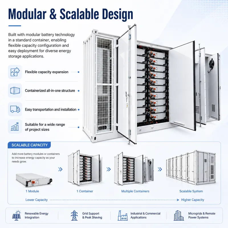 Customized Battery Energy Storage Container, 1000kWh–2150kWh (Liquid-Cooled, IP67) — safety and protection features