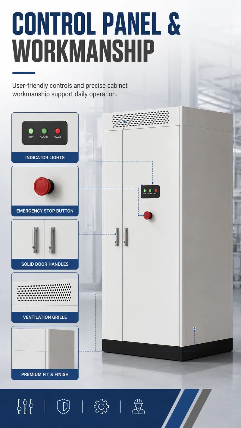 DC 1000V Liquid-Cooled Commercial & Industrial Energy Storage Cabinet (LiFePO4) — workmanship detail