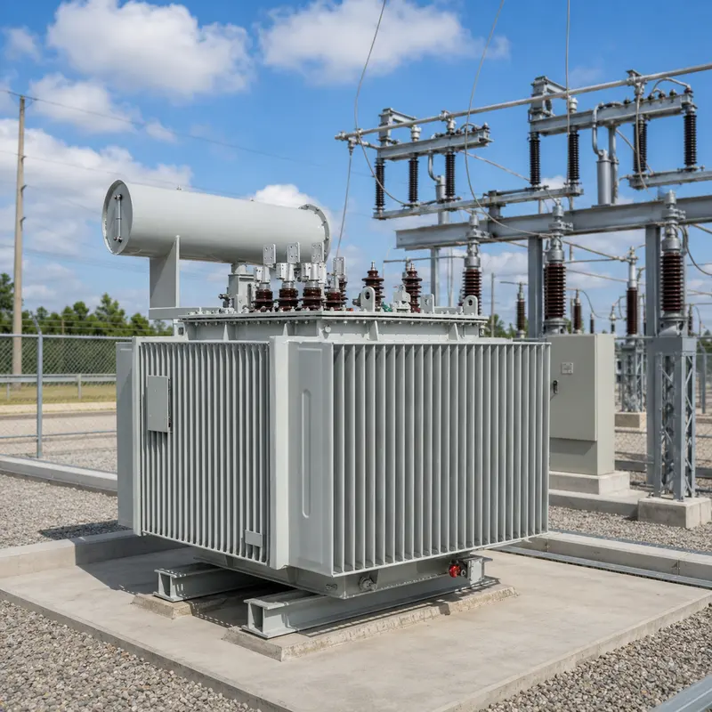 Energy-Saving 500–3500kVA 35kV/480V Three-Phase Oil-Immersed Transformer installed on site