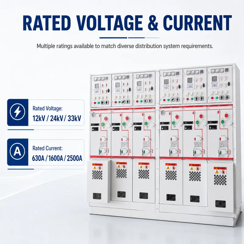 Gas-Insulated MV/HV Switchgear 12kV / 24kV / 33kV — SF6 Metal-Enclosed Switch Cabinet — specification highlights